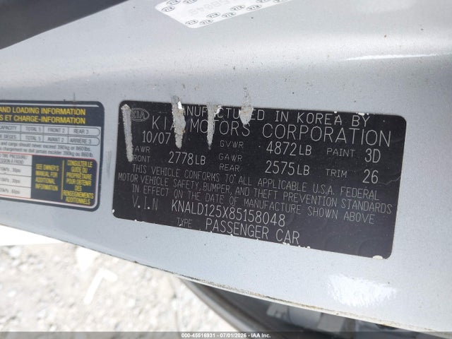 Продаж на аукціоні авто 2008 Kia Amanti, vin: KNALD125X85158048, номер лоту: 45516931