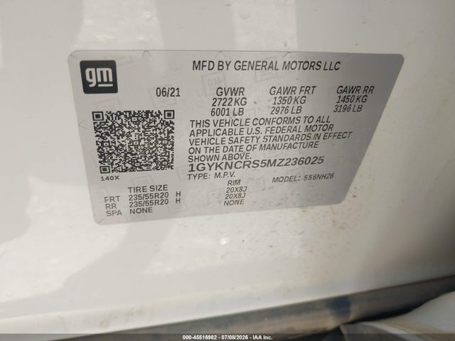 Aukcja sprzedaży 2021 Cadillac Xt5 Fwd Premium Luxury, vin: 1GYKNCRS5MZ236025, numer aukcji: 45516982
