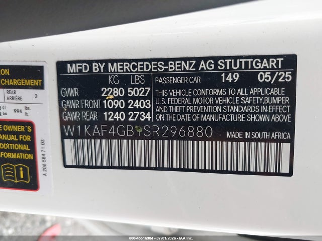 Mercedes-Benz C 300 2025 W1KAF4GB1SR296880 Image 9