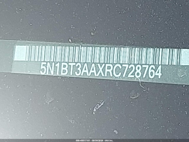 45517101 :رقم المزاد ، 5N1BT3AAXRC728764 vin ، 2024 Nissan Rogue S Fwd مزاد بيع