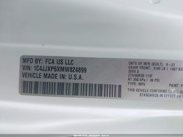 1C4JJXP6XMW824899 Jeep Wrangler 4xe Unlimited Sahara 4x4