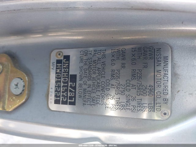 Продаж на аукціоні авто 1987 Nissan Pathfinder, vin: JN8HD16Y2HW015221, номер лоту: 45517239