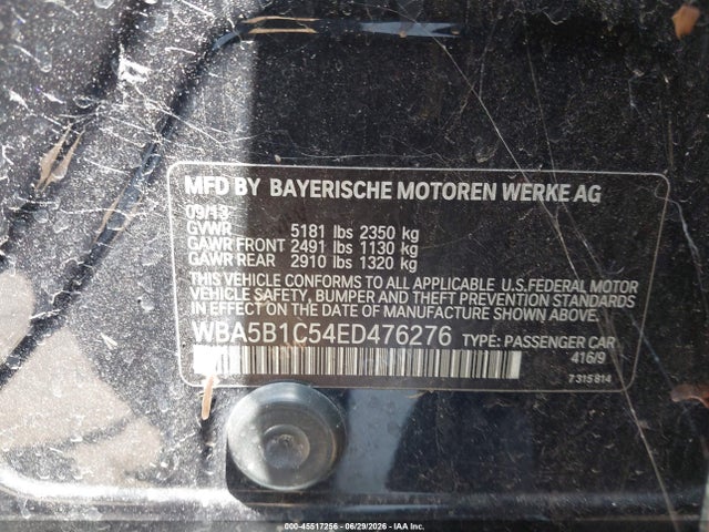 Auction sale of the 2014 Bmw 535i, vin: WBA5B1C54ED476276, lot number: 45517256
