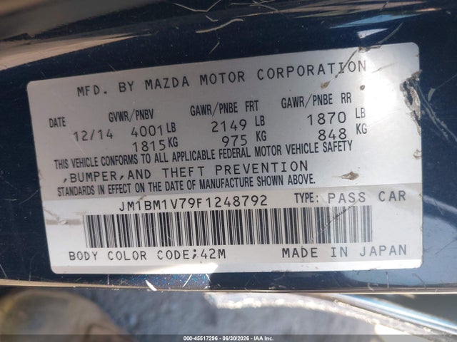 Mazda Mazda3 I Touring 2015 JM1BM1V79F1248792 Image 9