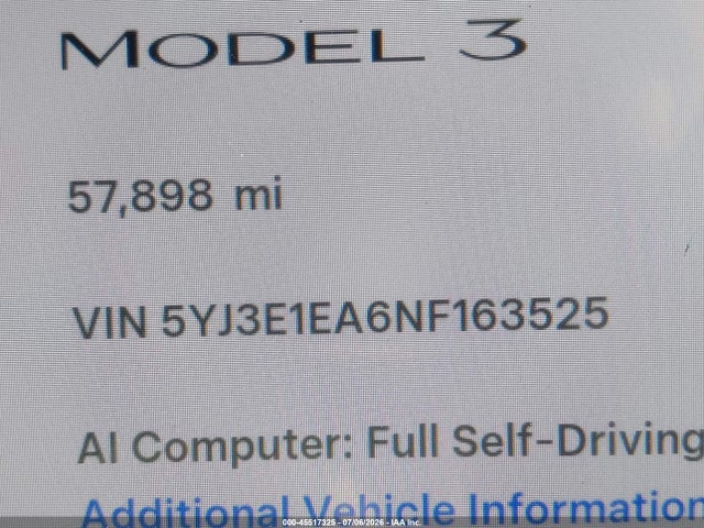 Tesla Model 3 Rear-wheel Drive 2022 5YJ3E1EA6NF163525 Image 9