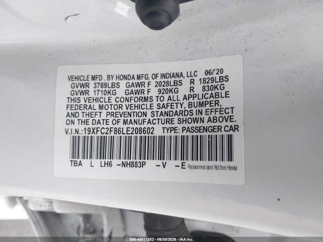 Honda Civic Sport 2020 19XFC2F86LE208602 Image 9