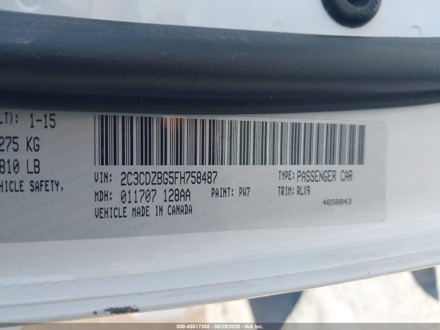 Dodge Challenger Sxt Plus 2015 2C3CDZBG5FH758487 Image 9