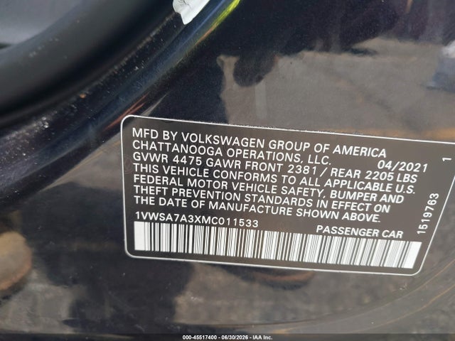 1VWSA7A3XMC011533 Volkswagen Passat 2.0t Se