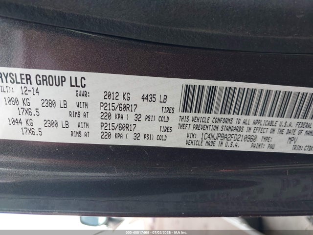 Jeep Patriot Altitude Edition 2015 1C4NJPBA2FD210960 Image 9
