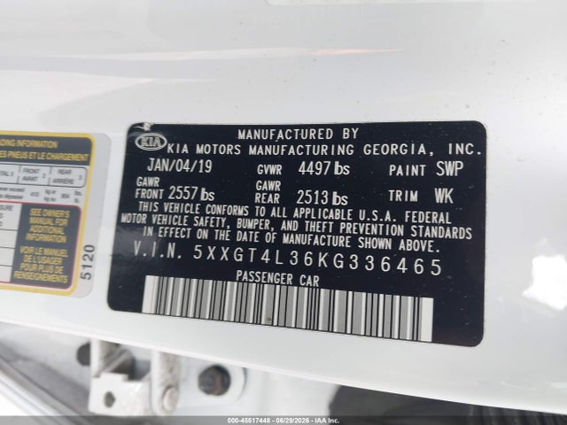 KIA Optima Lx 2019 5XXGT4L36KG336465 Image 9