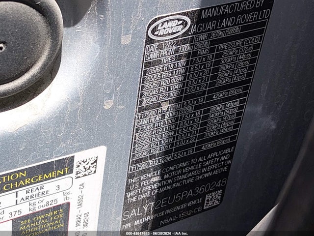 Продаж на аукціоні авто 2023 Land Rover Range Rover Velar P340 R-dynamic S Mhev, vin: SALYT2EU5PA360248, номер лоту: 45517643