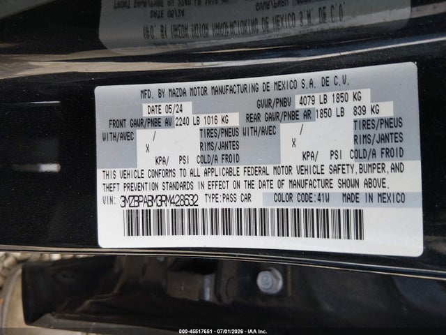 Mazda Mazda3 2.5 S Select Sport 2024 3MZBPABM3RM428632 Image 9