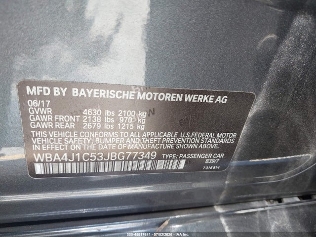 BMW 430i Gran Coupe 2018 WBA4J1C53JBG77349 Image 9