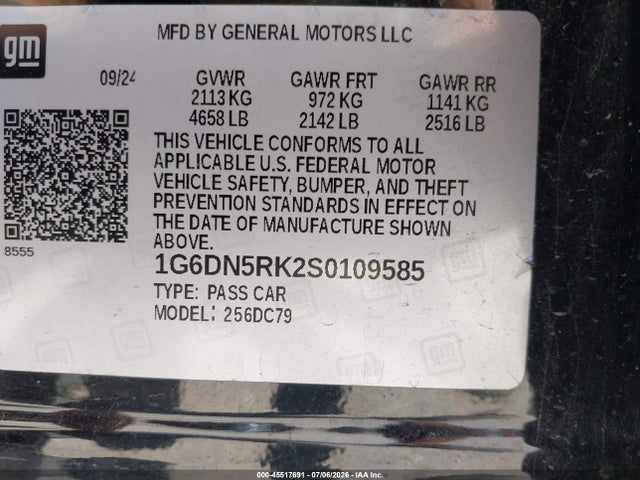 Продажа на аукционе авто 2025 Cadillac Ct5 Premium Luxury Rwd, vin: 1G6DN5RK2S0109585, номер лота: 45517691