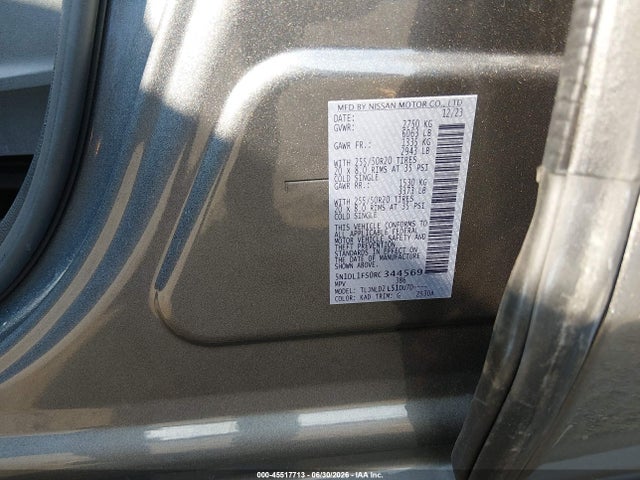 45517713 :رقم المزاد ، 5N1DL1FS0RC344569 vin ، 2024 Infiniti Qx60 Luxe Awd مزاد بيع
