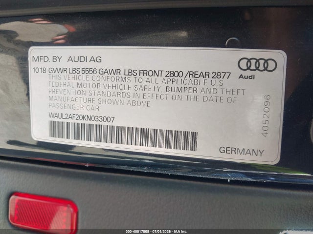 WAUL2AF20KN033007 Audi A6 55 Premium