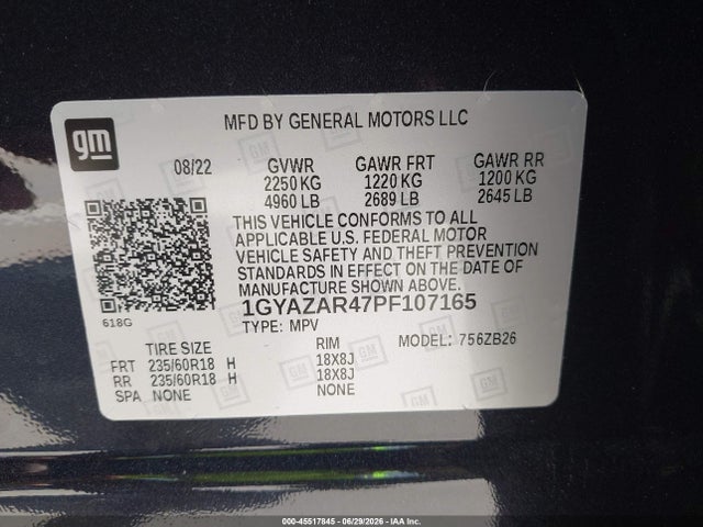 Продаж на аукціоні авто 2023 Cadillac Xt4 Fwd Luxury, vin: 1GYAZAR47PF107165, номер лоту: 45517845
