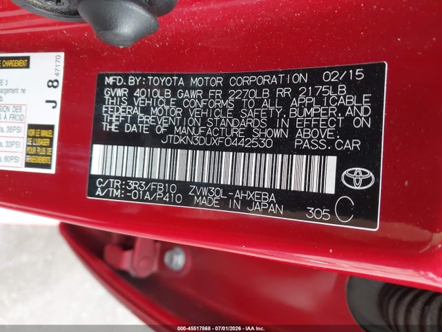 Toyota Prius Three 2015 JTDKN3DUXF0442530 Image 9