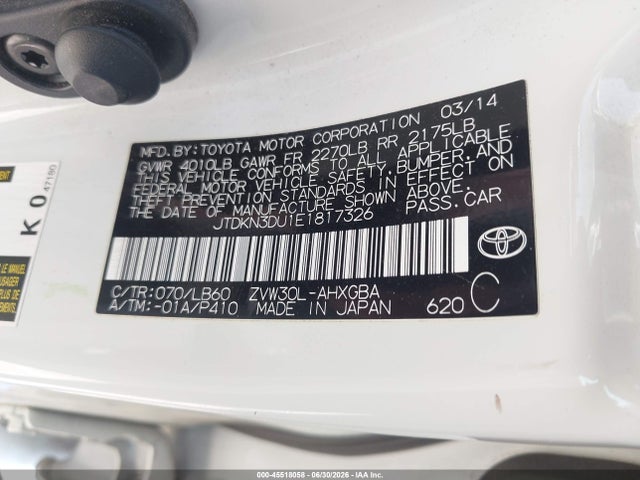 Toyota Prius Five 2014 JTDKN3DU1E1817326 Image 9