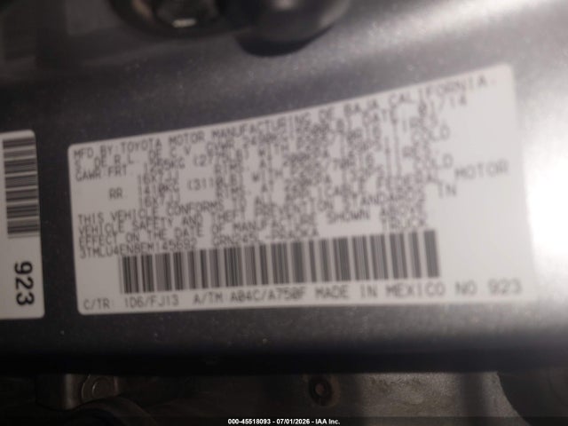 Toyota Tacoma Base V6 2014 3TMLU4EN8EM145692 Image 9