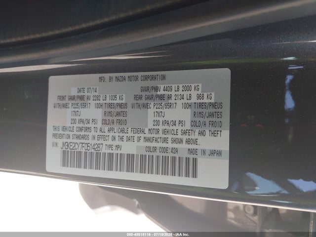 Mazda Cx-5 Touring 2015 JM3KE2CY7F0514287 Image 9