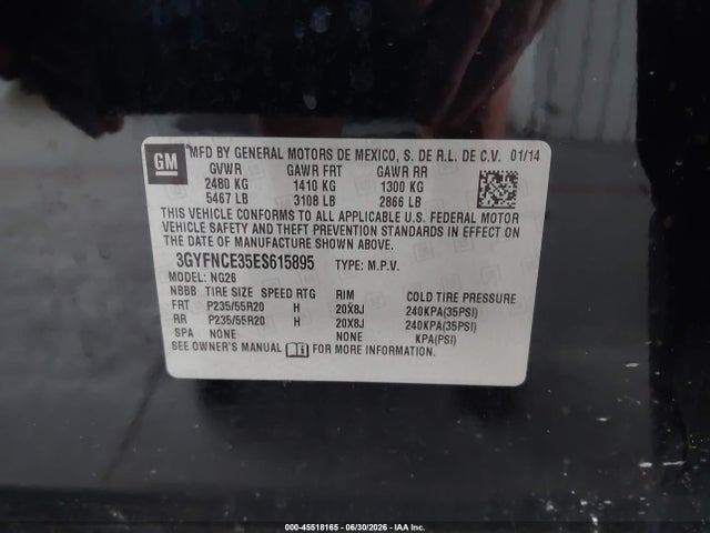 Продаж на аукціоні авто 2014 Cadillac Srx Performance Collection, vin: 3GYFNCE35ES615895, номер лоту: 45518165