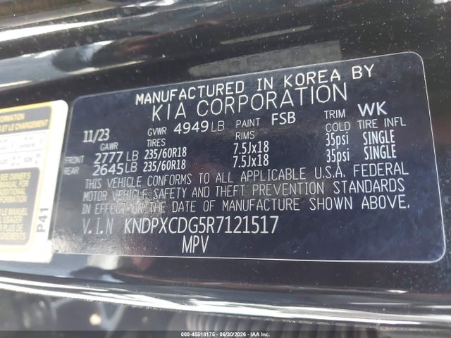 KNDPXCDG5R7121517 KIA Sportage Hybrid Sx-prestige