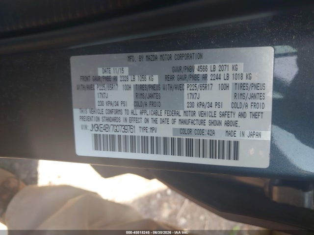 Aukcja sprzedaży 2016 Mazda Cx-5 Sport, vin: JM3KE4BY7G0739761, numer aukcji: 45518245