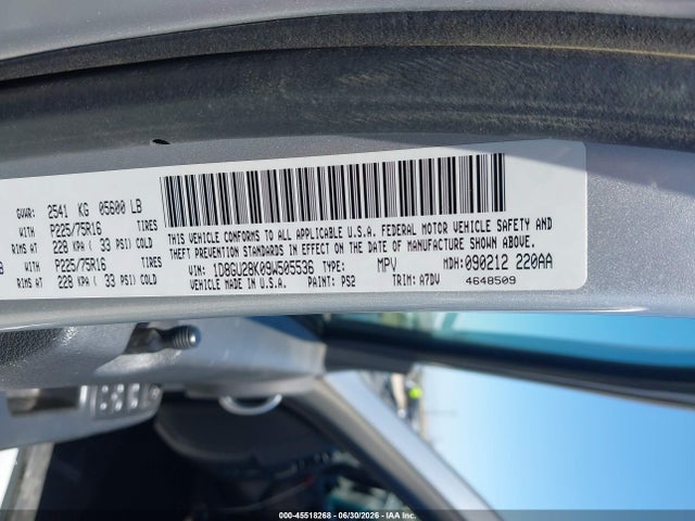 2009 Dodge Nitro Se მანქანა იყიდება აუქციონზე, vin: 1D8GU28K09W505536, აუქციონის ნომერი: 45518268