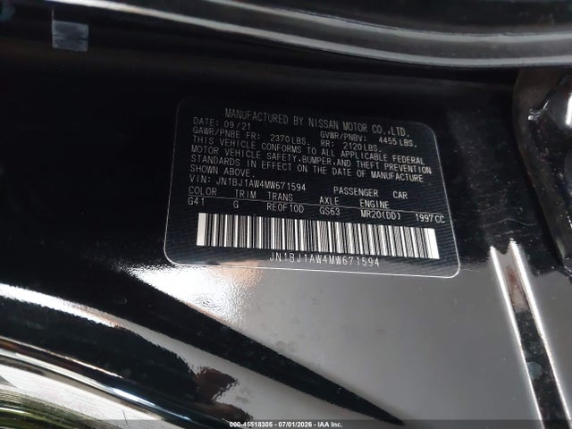 JN1BJ1AW4MW671594 Nissan Rogue Sport S Awd Xtronic Cvt