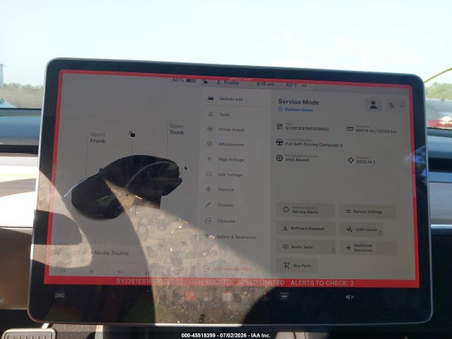 45518399 :رقم المزاد ، 5YJ3E1EB1MF059502 vin ، 2021 Tesla Model 3 Long Range Dual Motor All-wheel Drive مزاد بيع