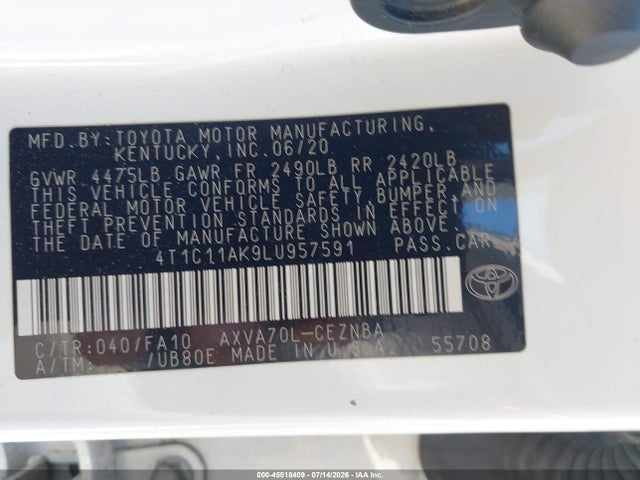 Toyota CAMRY LE 2020 4T1C11AK9LU957591 Image 9