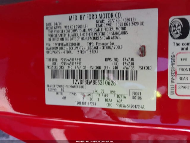 1ZVBP8EM8E5310628 Ford Mustang V6/v6 Premium