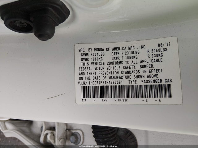 1HGCR2F51HA285591 Honda Accord Sport