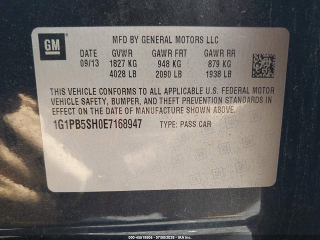 1G1PB5SH0E7168947 Chevrolet Cruze Ls Manual