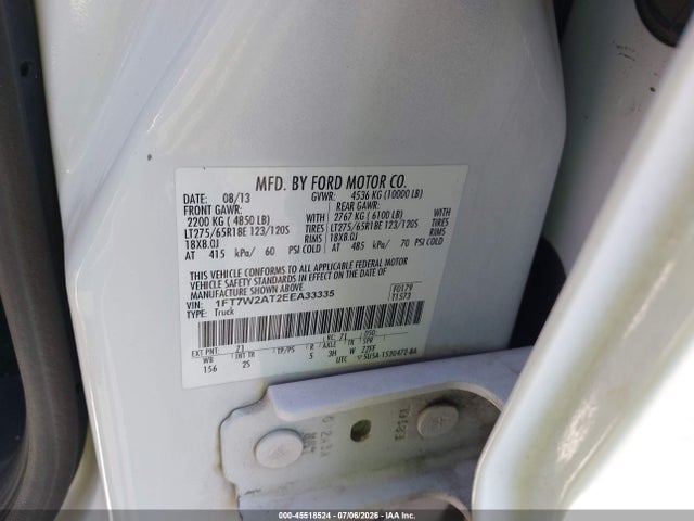 Ford F-250 Lariat/xl/xlt 2014 1FT7W2AT2EEA33335 Image 9