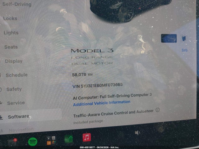Tesla Model 3 Long Range Dual Motor All-wheel Drive 2021 5YJ3E1EB0MF073665 Image 7