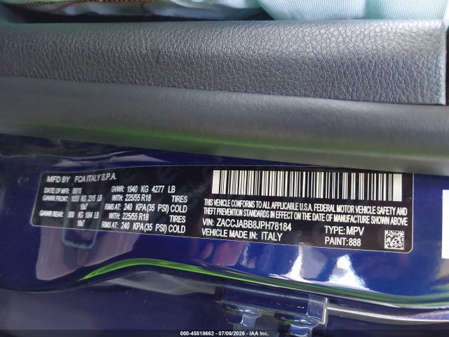 ZACCJABB8JPH78184 Jeep Renegade Altitude Fwd