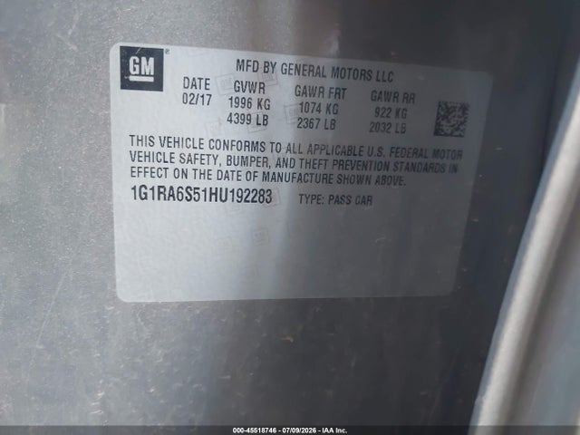 Chevrolet VOLT LT 2017 1G1RA6S51HU192283 Image 9
