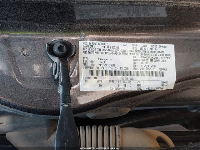 Ford FOCUS SE 2014 1FADP3K29EL373773 Image 8