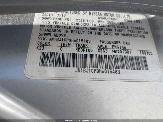 JN1BJ1CP9HW015483 Nissan Rogue Sport Sl