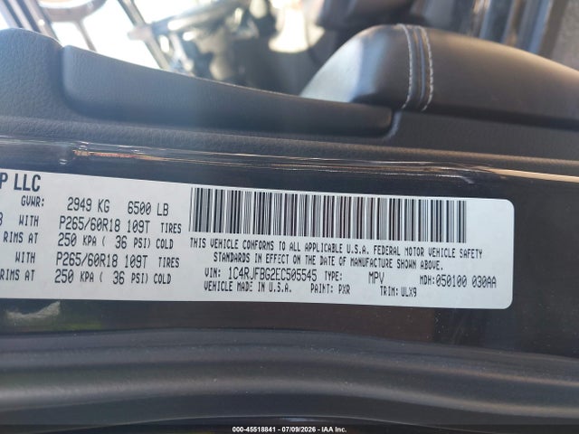 1C4RJFBG2EC505545 Jeep Grand Cherokee Limited