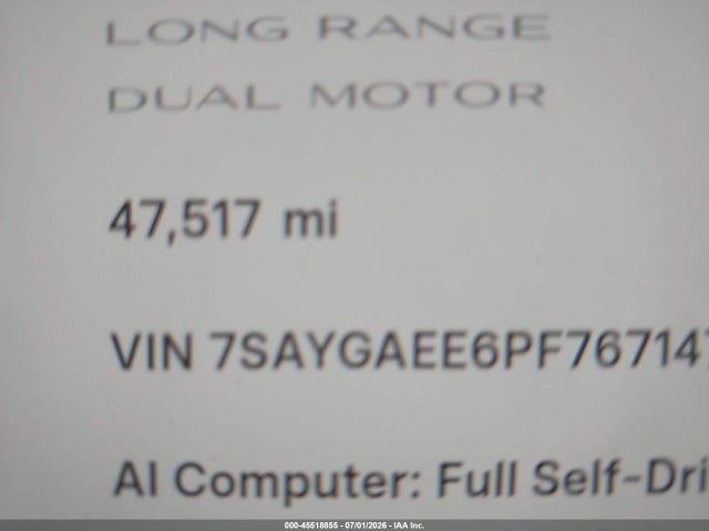 Продажа на аукционе авто 2023 Tesla Model Y Awd/long Range Dual Motor All-wheel Drive, vin: 7SAYGAEE6PF767147, номер лота: 45518855