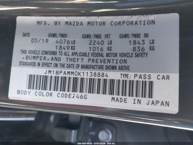Mazda Mazda3 Preferred Package 2019 JM1BPAMM0K1138884 Image 9