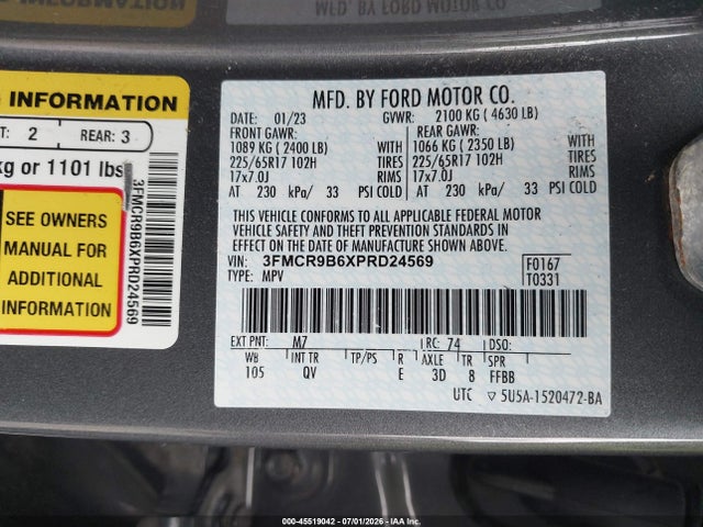 3FMCR9B6XPRD24569 Ford Bronco Sport Big Bend