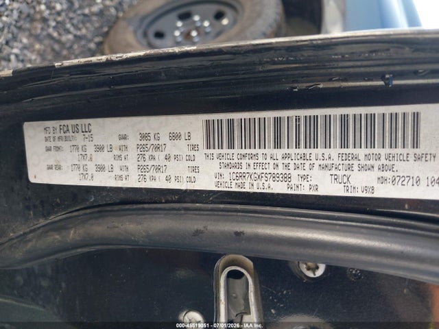 45519051 :رقم المزاد ، 1C6RR7KGXFS789388 vin ، 2015 Ram 1500 مزاد بيع