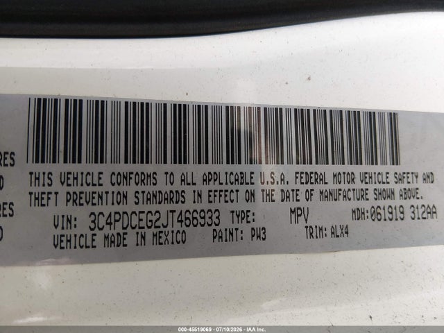 Dodge JOURNEY GT 2018 3C4PDCEG2JT466933 Image 9