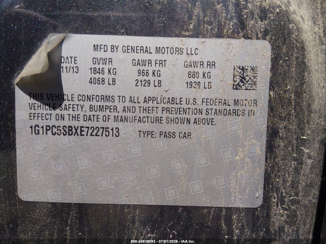 1G1PC5SBXE7227513 Chevrolet Cruze 1lt Auto