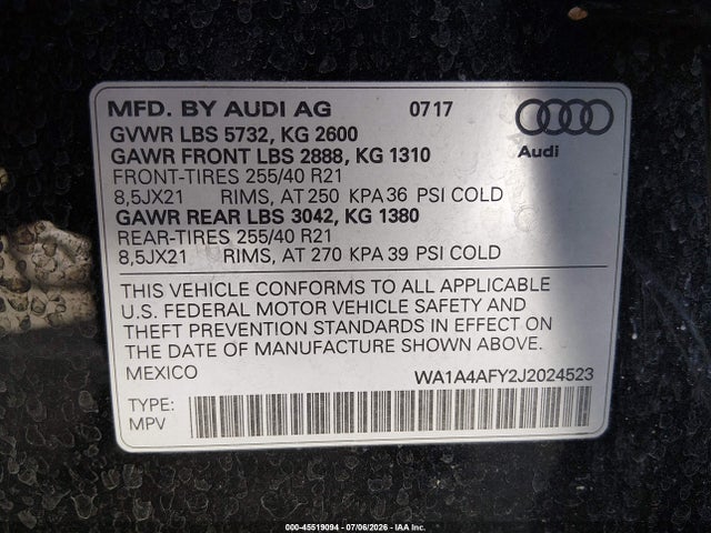 WA1A4AFY2J2024523 Audi Sq5 3.0t Premium Plus