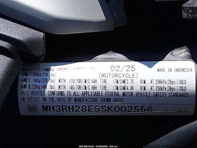 MH3RH28E5SK002556 Yamaha Mtn320 A
